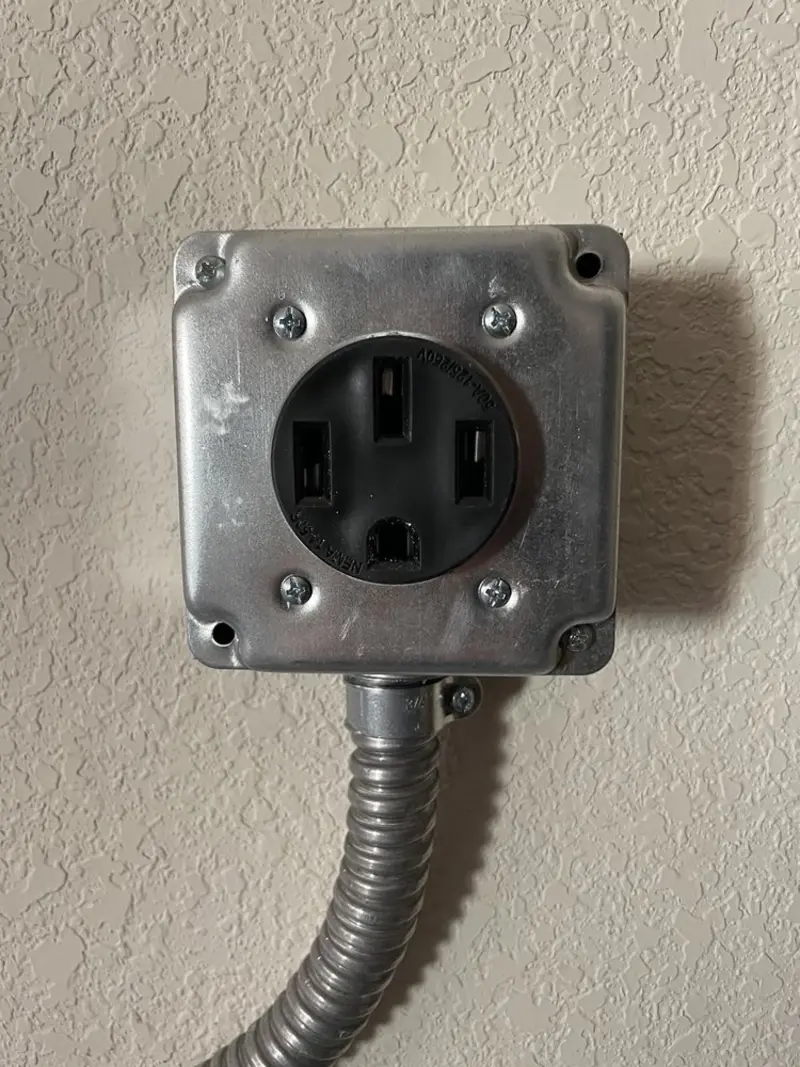 NEMA 14-50 outlet installed for Electrical Panel Upgrade in Apex